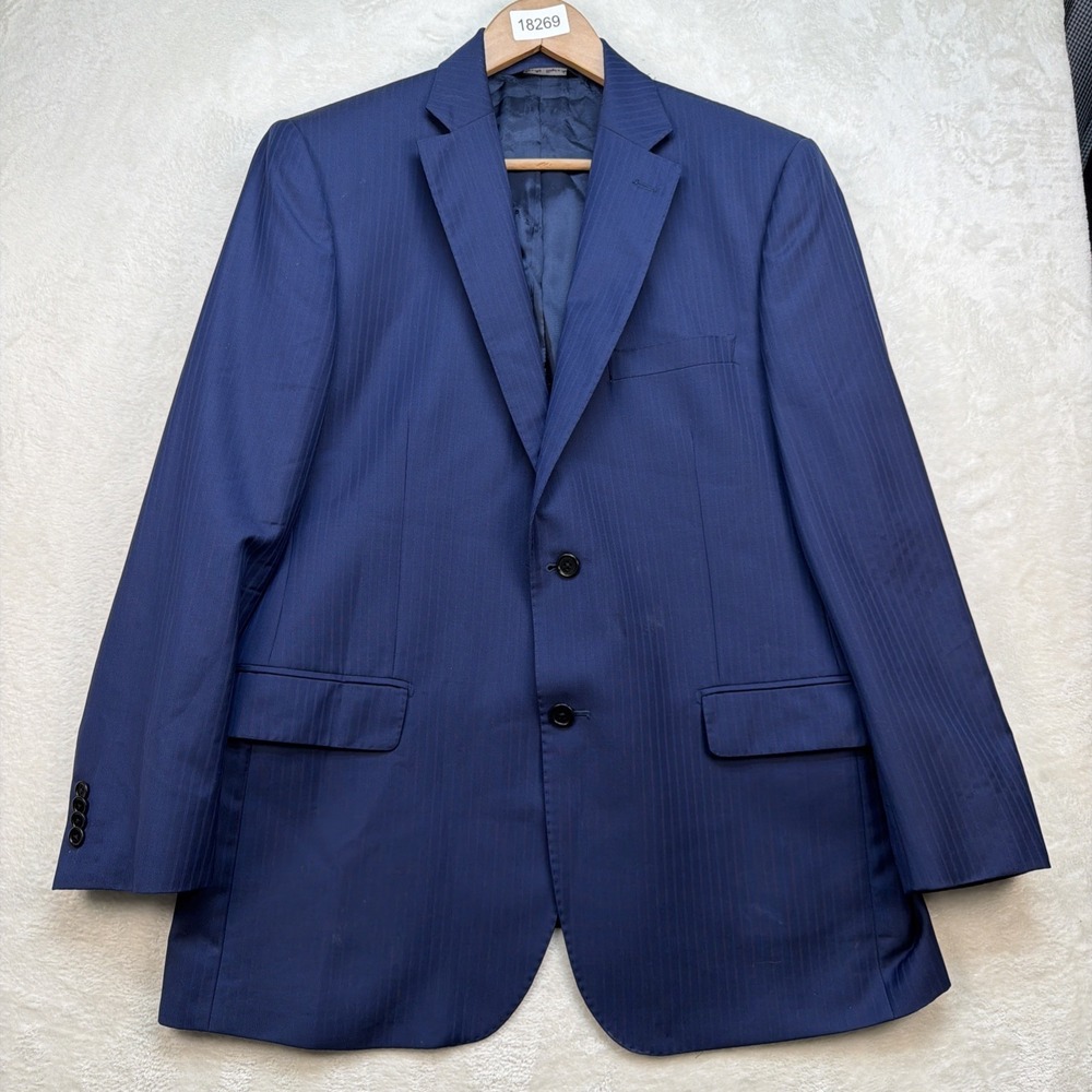 Saks Ermenegildo Zegna Traveler Blue Wool Blazer Sport Coat 42R Italy